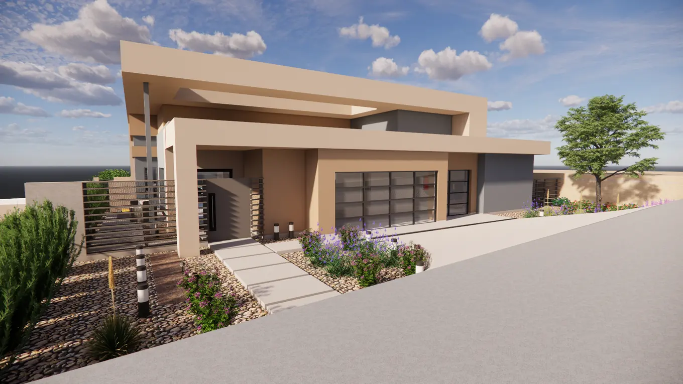 Computer rendering of a custom home designed by New Wings before construction