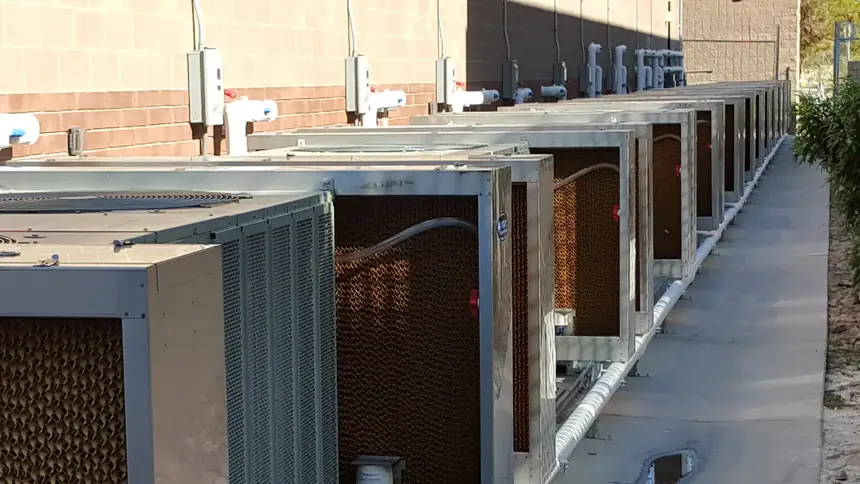 Mechanical rough in on a New Wings air conditioning project in Las Vegas